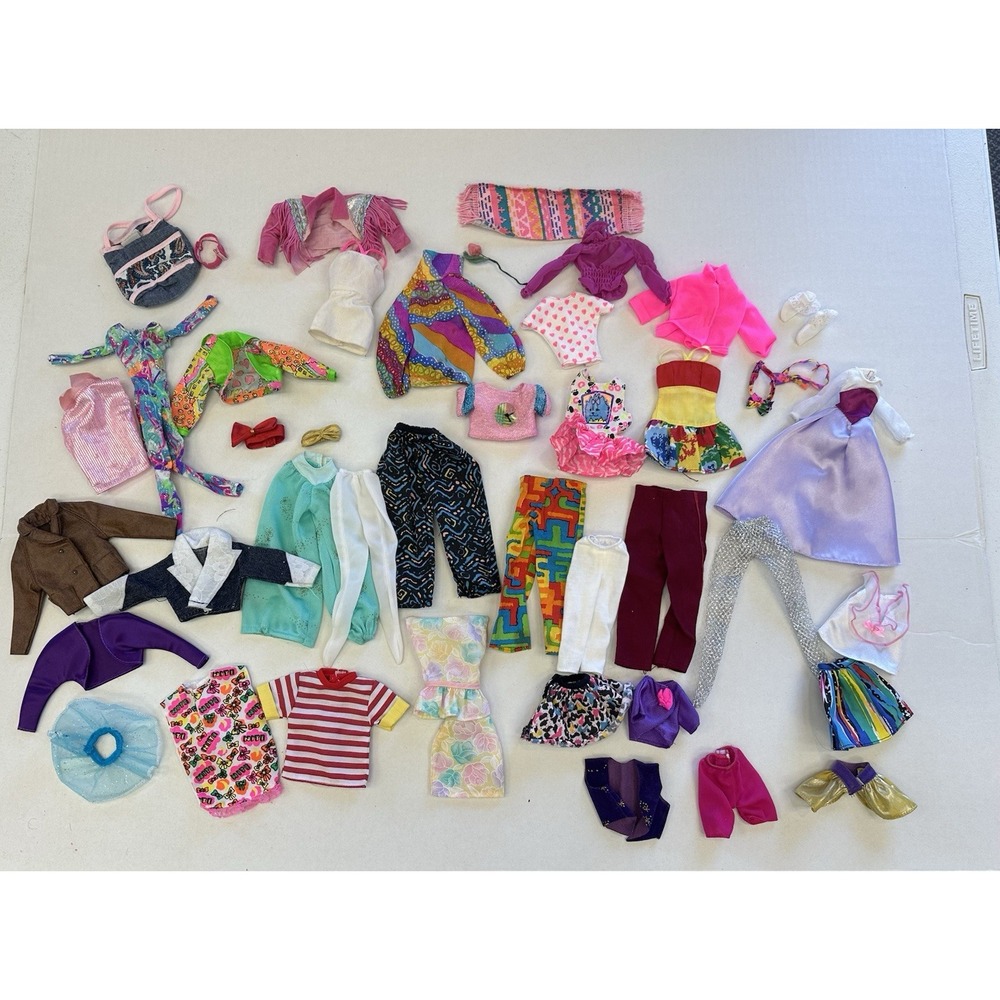 Vintage Barbie Clothes Lot 41 Pc Authentic Mattel 90s Y2K Dresses Outfits